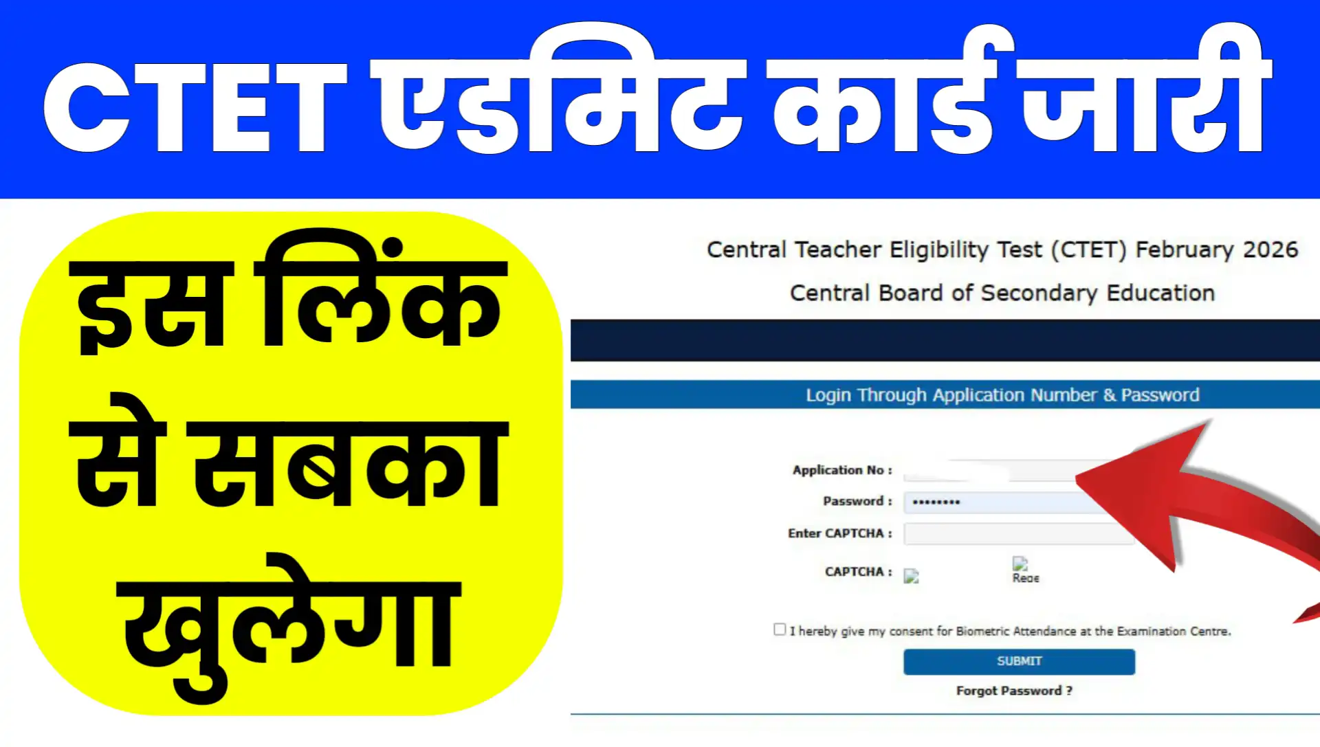 CTET Admit Card 2026 Download Link