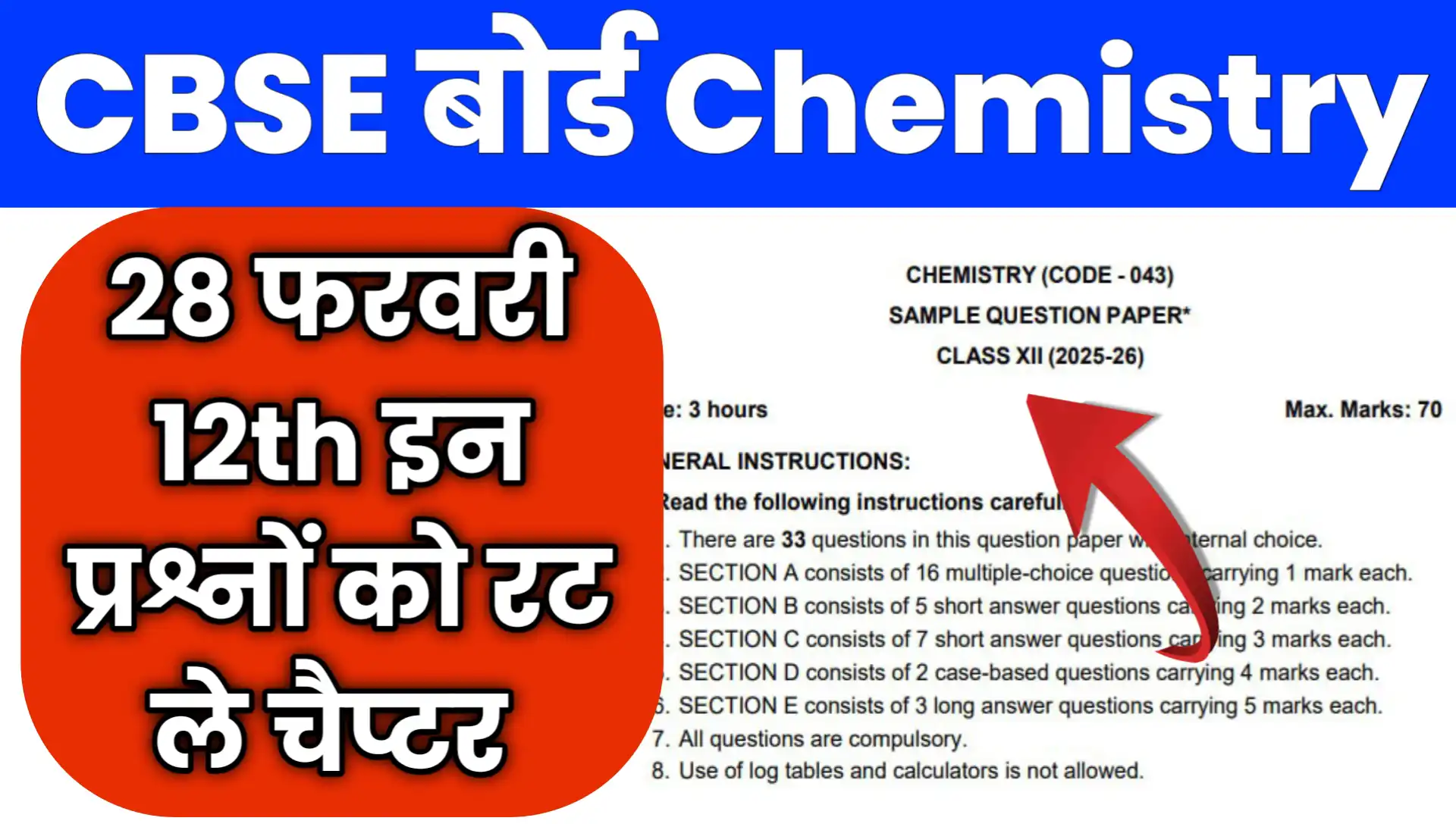 Cbse Board Class 12th Chemistry Paper 2026 Imp Pyq