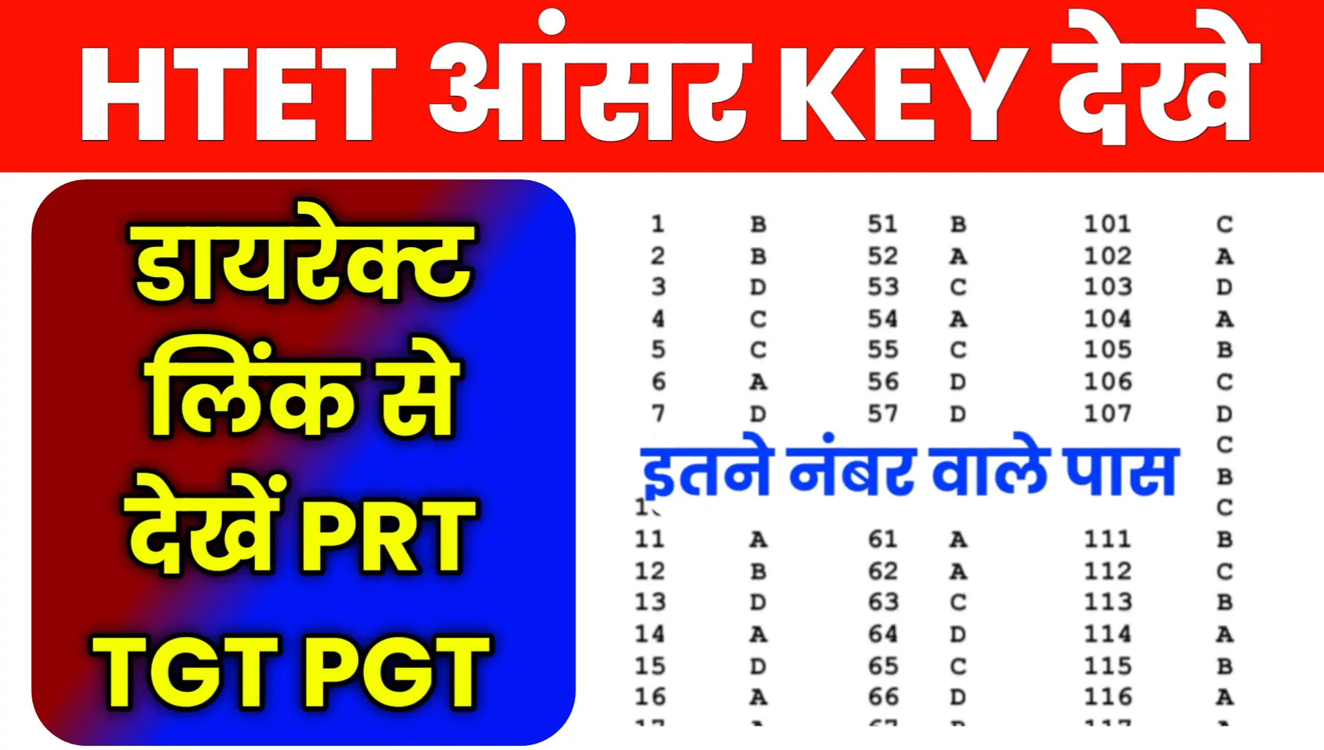 HTET Answer key 2026 Online Check