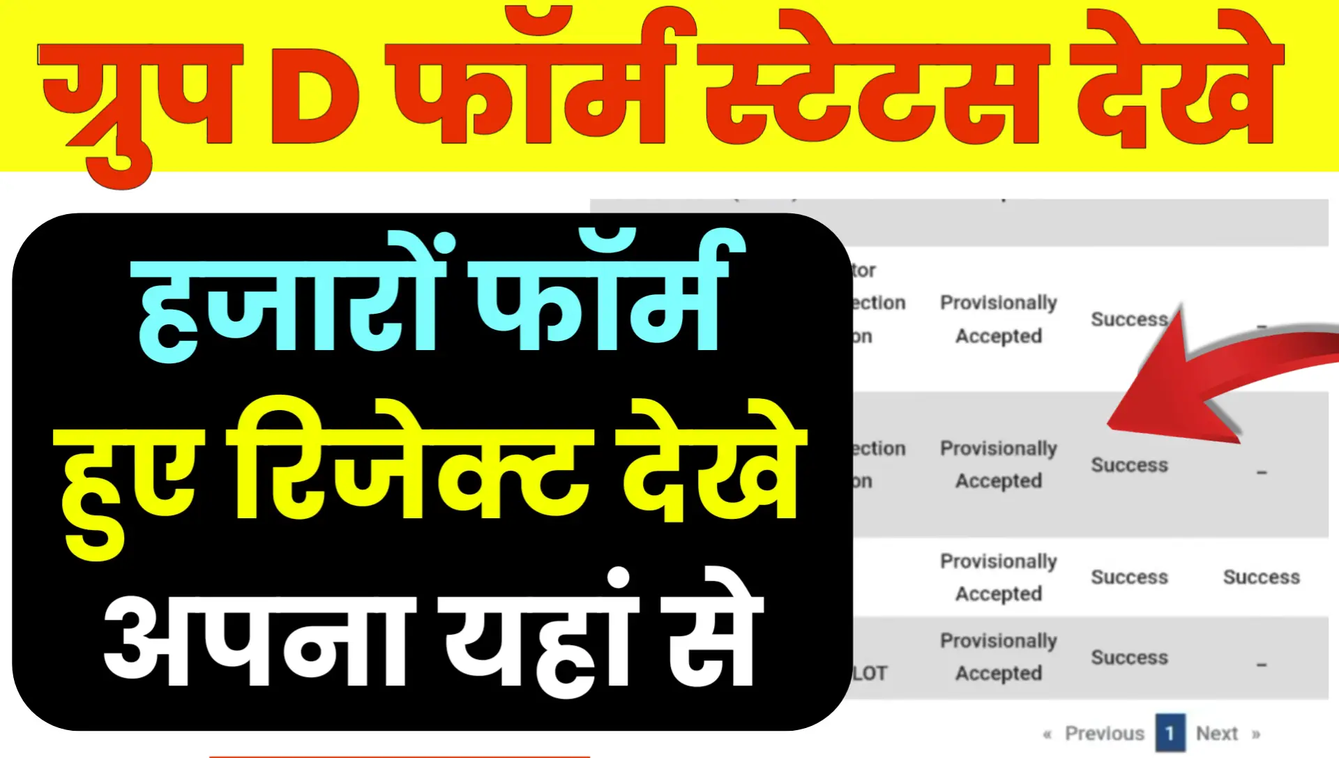 RRB Group D Application Status Check