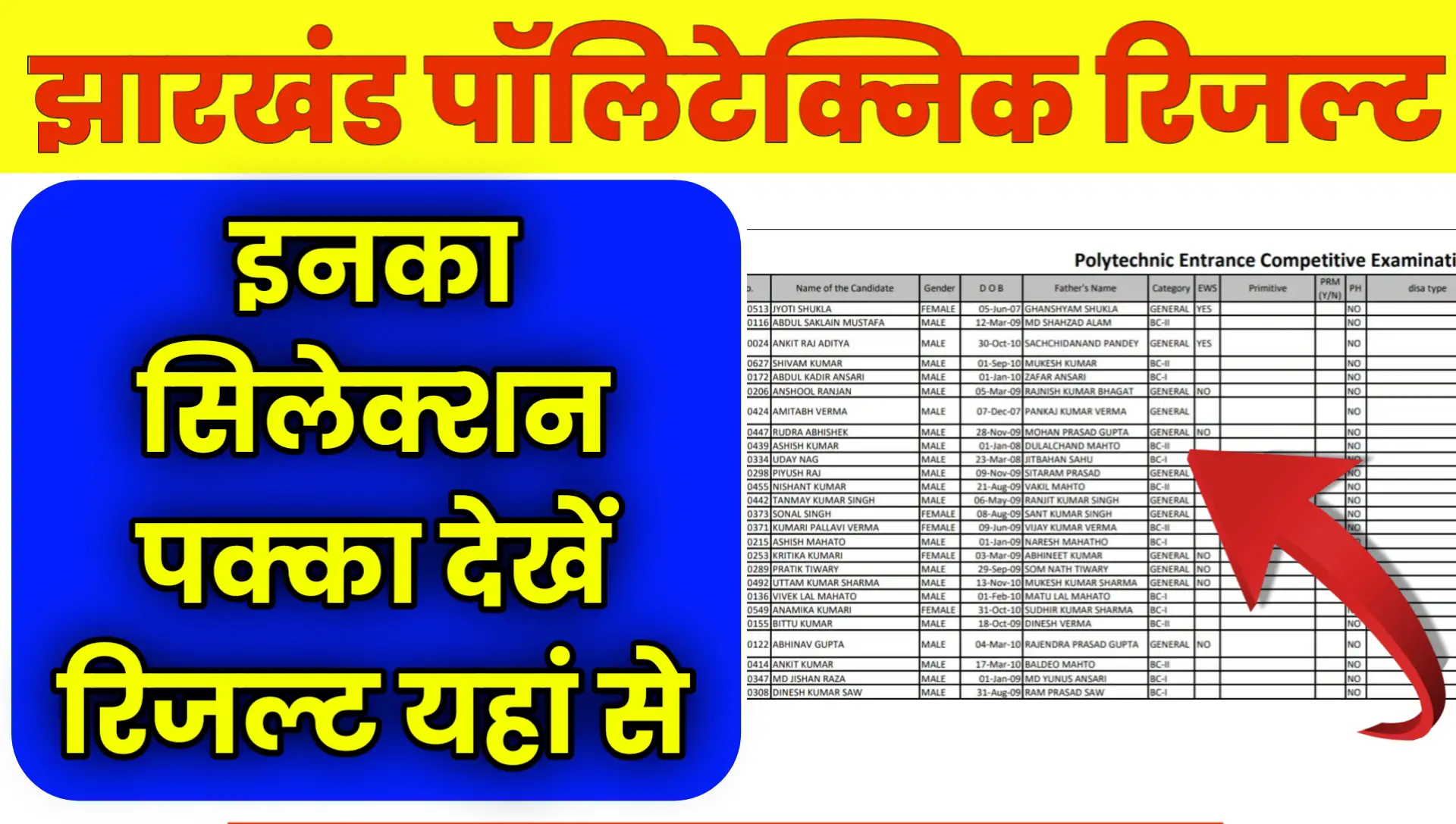 Jharkhand Polytechnic Result 2026